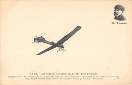 CPA AVIATION  MONOPLAN ANTOINETTE PILOTE PAR THOMAS - ....-1914: Vorläufer