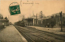 St Aubin Sur Scie * Vue Sur La Gare Du Village * Train Locomotive * Ligne Chemin De Fer - Other & Unclassified