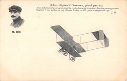 CPA AVIATION BIPLAN H.FARMAN PILOTE PAR BILL - ....-1914: Précurseurs