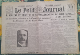 Quotidien Le Petit Journal 20 Juillet 1919 Boxe Carpentier Smith Au Crotoy La Baronne De Laroche Tuée En Avion - Le Petit Journal