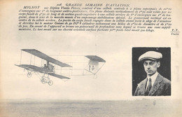 CPA AVIATION GRANDE SEMAINE D'AVIATION MIGNOT SUR BIPLAN VOISIN FRERES - ....-1914: Vorläufer