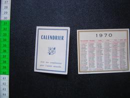 Collector CALENDRIER De Poche 1970 Valable Pour 2026 Carte De Voeux Premonitoire - Petit Format : 1961-70