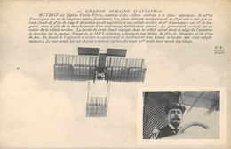 CPA AVIATION GRANDE SEMAINE D'AVIATION METROT SUR BIPLAN VOISIN FRERES - ....-1914: Précurseurs