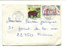 CONGO Mossendjo 1978 - Affranchissement Sur Lettre - Animaux Buffles / Bateau - Sonstige & Ohne Zuordnung