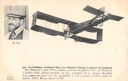 CPA AVIATION LE CELEBRE AVIATEUR GAY SUR BIPLAN VOISIN A QUEUE DE CANARD - ....-1914: Vorläufer