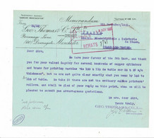 Lettre Commerciale En Anglais GEO THOMAS & CO Manchester à Blanchisserie Teinturerie Thaon 1921 - Royaume-Uni