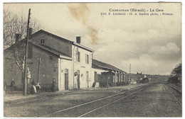 CAMPAGNAN (34) - La Gare - Ed. E. Lentheric - Cl. A. Bardou Photo - Other & Unclassified
