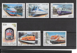 Rép. Congo-1999-Trains Du Monde à Grande Vitesse-Non Catalogué Yet T-Mi 1684 à 1689 Tous**(MNH)-Fraicheur Postale - Nuovi