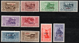 664.GREECE,DODECANESE,ITALY.CALINO,KALIMNO,1932 GARIBALDI HELLAS 108-117 SCOTT 17-26 MH  GUM BLEMISHES - Dodekanisos