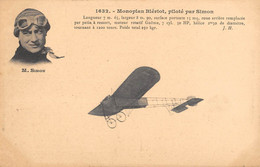 CPA AVIATION MONOPLAN BLERIOT PILOTE PAR SIMON - ....-1914: Precursores