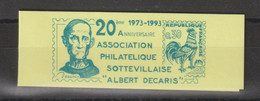 France Carnet Privé Association Phil. Sottevillaise A Decaris 1993, 5 Timbres Briat 0.10 ** MNH - Other