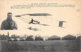 CPA AVIATION GRANDE SEMAINE D'AVIATION LE CAPITAINE DICKSON SUR BIPLAN H.FARMAN DE COURSE - ....-1914: Précurseurs