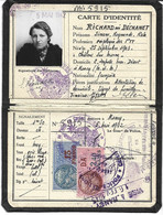 Carte D'identité. RICHARD Née DÉCHANET Simone...A Nancy, Le 5 Mai 1942... - Visitenkarten