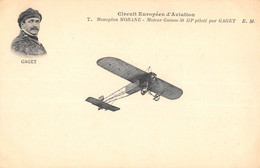 CPA AVIATION CIRCUIT EUROPEEN D'AVIATION MONOPLAN MORANE  PILOTE PAR GAGET - ....-1914: Precursors