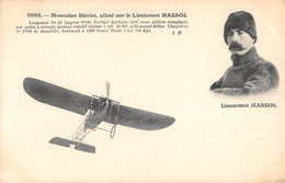 CPA AVIATION MONOPLAN BLERIOT PILOTE PAR LE LIEUTENANT MASSOL - ....-1914: Précurseurs