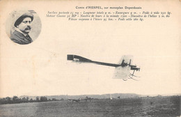 CPA AVIATION COMTE D'HESPEL SUR MONOPLAN DEPERDUSSIN - ....-1914: Précurseurs