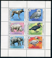 BULGARIA 1988 Sofia Zoo Centenary Sheetlet MNH / **.  Michel 3657-62 Kb - Nuovi