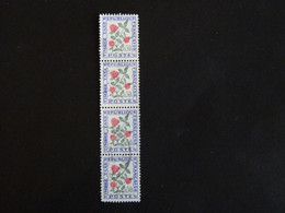 FRANCE YT TIMBRE TAXE 101 OBLITERE BANDE VERTICALE DE 4 TIMBRES - FLEURS DES CHAMPS TREFLE - 1960-.... Oblitérés