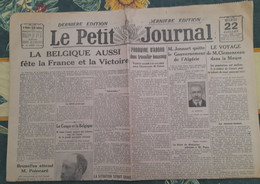 Quotidien Le Petit Journal 22 Juillet 1919 Jonnart Quitte Le Gouvernement De L"algerie Le Congo Et La Belgique - Le Petit Journal