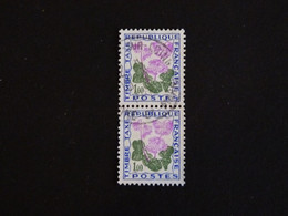 FRANCE YT TIMBRE TAXE 102 OBLITERE PAIRE VERTICALE - FLEURS DES CHAMPS SOLDANELLE DES ALPES - 1960-.... Oblitérés