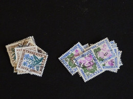 LOT VRAC FRANCE YT TIMBRE TAXE 99 ET 102 OBLITERE - FLEURS DES CHAMPS MYOSOTIS SOLDANELLE DES ALPES - 1960-.... Oblitérés