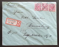 Deutsches Reich 1897, Reko Brief Leipzig-Connewitz MeF 10Pf. Gelaufen Braunschweig - Briefe U. Dokumente