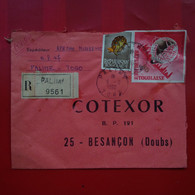 LETTRE RECOMMANDE PALIME TOGO POUR BESANCON COTEXOR - Togo (1960-...)