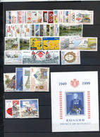 010222L TIMBRES Monaco 1999 Année Complète (voir Description) - Andere & Zonder Classificatie