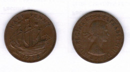 GREAT BRITAIN   1/2 PENNY 1958 (KM # 896) #6553 - 1/2 Penny & 1/2 New Penny