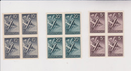 SLOVAKIA 1940 Airmail Set Bloc Of 4  MNH - Neufs