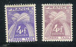 Variété Taxe N°74 - 1 Ex. Violet Pâle + 1 Normal Violet Foncé - Neufs ** - Réf V 896 - Variétés: 1941-44 Neufs
