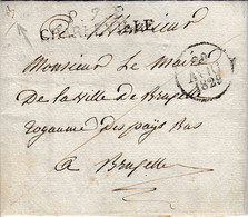 LAC En P.7.P. De 1829 De Charleville Montcy Notre Dame Vers Le Maire De Bruxelles Royaume Des Pays Bas 3 De Port - 1801-1848: Vorläufer XIX