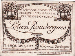 CARTE PARFUMEE - Lotion Roudergues - Carte Parfumée Au Trésor De Violette De Godet  -Th. Roudergues Agonac Dordogne - Anciennes (jusque 1960)