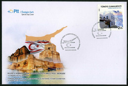 Turkey 2019 National Stamp Exhibition, Turkish Cyprus | Map, Euromed Stamp, Special Cover - Covers & Documents