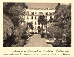 Menton * Hôtel Méditerranée * Carte De Voeux Bonne Année ! - Menton