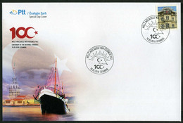 Türkiye 2019 Centenary Of The National Struggle, Istanbul | Flag, Special Cover - Covers & Documents