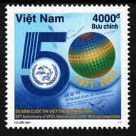 Vietnam - 2021 - UPU International Letter Writing Competition - 50th Anniversary - Mint Stamp - Viêt-Nam