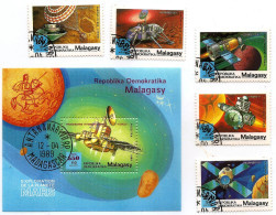 MADAGASCAR MALAGASY 1989  Phobos Space Weltraum Mars Expl Set + S/S USED  FULL SET - Africa