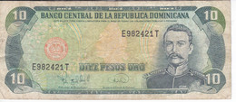 BILLETE DE REP. DOMINICANA DE 10 PESOS ORO DEL AÑO 1995 SERIE E (BANKNOTE) - Dominicana