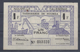 NOUVELLE CALEDONIE - BILLET 1 FRANC - 15 JUILLET 1942 - Nouméa (New Caledonia 1873-1985)