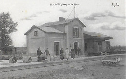 18 Cher - CPA - LEVET - La Gare - Voyageurs - Otros Municipios
