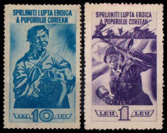 ROUMANIE / ROMANIA - CINDERELLA / PROPAGANDA STAMPS : SPRIJINITI LUPTA EROICA A POPORULUI COREEAN ~ 1950 - '952 (ai832) - Fiscale Zegels