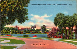 Florida Orlando Skyline From Across Lake Eola 1956 - Orlando