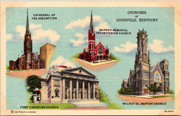 Kentucky Louisville Churches Multi View Curteich - Louisville