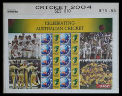 166. AUSTRALIA 2004 STAMP SHEET  CELEBRATING AUSTRALIAN CRICKET.MNH - Sheets, Plate Blocks &  Multiples