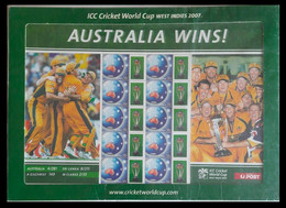 166. AUSTRALIA 2007 STAMP SHEET AUSTRALIA WINS !! ICC CRICKET WORLD CUP .MNH - Fogli Completi