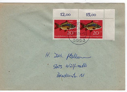 50675 - Bund - 1964 - 2@20Pfg. Karpfen A. Doppelbf. Innerh. V. WUELFRATH - Fische