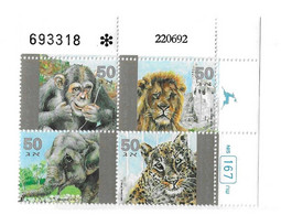 Israel 1992 Wild Animals Lion Elephant MNH - Unused Stamps (without Tabs)