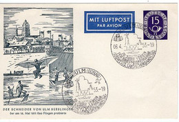 50692 - Bund - 1953 - 15Pfg. Posthorn PLpGAKte. "Schneider Von Ulm" M. SoStpl. ULM - VEREIN FUER BRIEFMARKENKUNDE - Andere (Lucht)