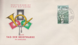 Enveloppe  FDC  1er  Jour  SARRE   SAAR   Journée  Du  Timbre   HILBRINGEN    1956 - FDC